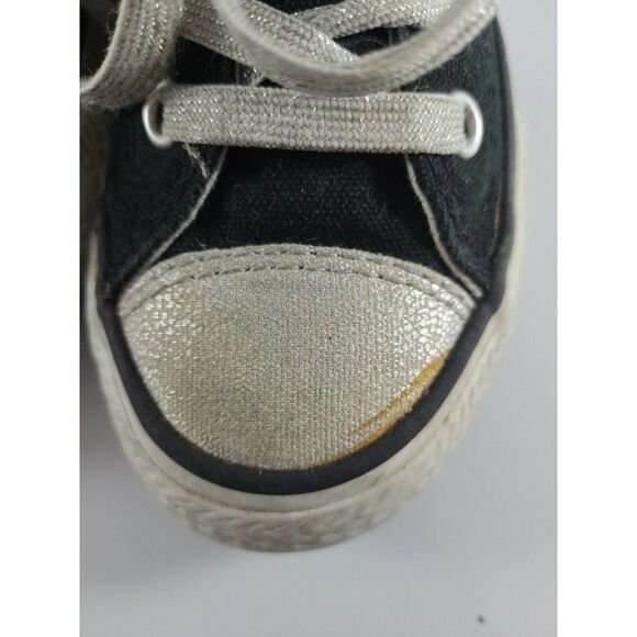 Converse All Star Purple Metallic Double Tongue 617675F Size 12 Youth Lace up - Picture 4 of 10